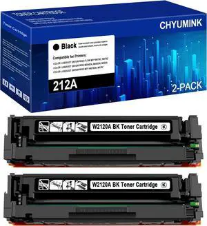 212A Black Toner Cartridge (with Chip) 2 Pack 212A Ink Cartridge Replacement  212A 212X W2120A W2120X Color Enterprise M554dn M555dn M555x Color Enterprise Flow MFP M578c M578z