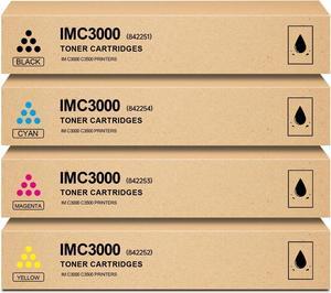IMC3000 IMC3500 Toner Cartridge Remanufactured for Ricoh 842251 842252 842253 842254 Toner for Ricoh Savin Lanier IM C3000 IM C3500 Printers, (4 Pack)