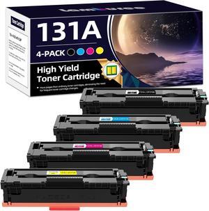 131A Toner Cartridge 4-Pack Replacement  131A CF210A Works with Pro 200 Color MFP M276nw M251nw M251n M276n (Black, Cyan, Yellow, Magenta)