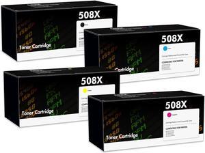 508X 508A Toner Cartridge Set 4-Pack High Yield | Compatible for CF360X CF361X CF362X CF363X New Version for Enterprise M533 M553N M553X M553dn M577 Printer Ink (Black Cyan Yellow Magenta)