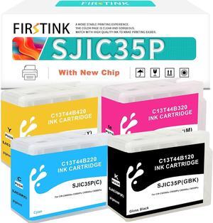 SJIC35P Ink Cartridges 4 Pack C13T44B120 C13T44B220 C13T44B320 C13T44B420 Ink Compatible for ColorWorks CW-C6000P CW-C6500A CW-C6500P CW-C6000A Color Inkjet Glossy Label Printer