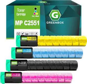 Ennovor GREENBOX Compatible MPC2551 MP C2551 Toner Cartridge (BK/M/C/Y) Replacement for Ricoh 841586 841503 841502 841501 for MP C2050 C2051 C2550 C2551 Printers, 4-Pack