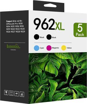 962XL Ink Cartridges Combo Pack (5-Pack, 2Black/1Cyan/1Magenta/1Yellow) LOMEN Compatible  962 XL Ink Remanufactured  OfficeJet Pro 9018 9019 9020 9022 9025 9010 9014 9015 9016 Printer