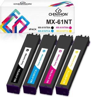 MX-61NT MX61NT Toner Cartridge Replacement for Sharp MX-61NTBA MX-61NTCA MX-61NTMA MX-61NTYA use in Sharp MX-2651 MX-3051 MX-3071 MX-3551 MX-3571 MX-4051 MX-4071 Printer Toner [KCMY-4Pack]