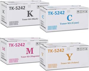 TK-5242 TK5242 Toner Cartridge Compatible for Kyocera TK-5242K TK-5242C TK-5242M TK-5242Y for P-5026cdw M-5526cdn P-5026cdn M-5526cdw (Black/Cyan/Magenta/Yellow,4-Pack)