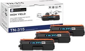 3-Pack TN315 High Yield Black Toner Cartridge, Replacement for Brother TN-315 for HL-4150CDN HL-4140CW HL-4570CDW HL-4570CDWT MFC-9640CDN MFC-9650CDW MFC-9970CDW Printer