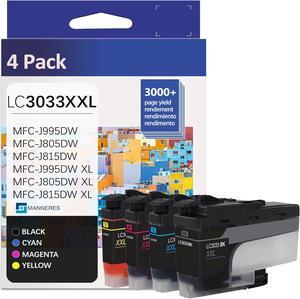 LC3033XXL High Yield Ink Cartridges LC3033BK LC3033C LC3033M LC3033Y Replacement for Brother LC3033 BK/C/M/Y Ink Cartridge LC3035 LC3033 XXL MFC-J995DW MFC-J805DW MFC-J815DW Printer (4-Pack)