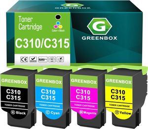 GREENBOX Remanufactured C310 C315 Toner Cartridge Replacement for Xerox 006R004356 006R004357 006R004358 006R004359 for C310 C310DNI C310DNIM C315 C315DNI (Black Cyan Yellow Magenta, 4 Pack)