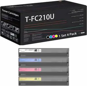 T-FC210U Toner Cartridges Compatible with Toshiba E Studio 2010AC 2510AC Printers, High Yield 8500 Pages (1 Set 4 Pack)