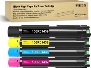 7500 High Capacity Toner Cartridge 4 Pack Compatible with Xerox 106R01439 106R01436 106R01437 106R01438 for Xerox Phaser 7500 7500N 7500V 7500DN 7500DNZ 7500YDN Printers(Cyan, Magenta, Yellow, Black)