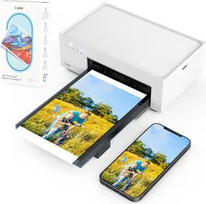Liene 4x6'' Instant Photo Printer (Battery Edition) Bundle, 60-sheet, 2 Ink-Cartridge, Wireless Photo Printer for iPhone, Smartphone, Android, Computer, Dye Sublimation, Photo Printer for Travel, Home