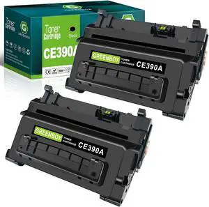 GREENBOX Compatible 90A CE390A Toner Cartridge Replacement for 90X CE390X to use with Laserjet Enterprise Enterprise 600 M601 M602 M603 M4555 MFP M602x M602n M603dn Laser Printer Ink (2-Pack, Black)