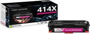 1 Pack 414X Magenta Toner Cartridge with Chip Replacement  Color Pro MFP M479fnw MFP M479fdn MFP M479fdw, Color Pro M454dn M454dw M454nw M478f-M479f, High Yield 6,600 Pages 414X | W2022X