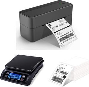 Phomemo Bluetooth Shipping Label Printer with 500Pcs 4x6 Fan-Fold Thermal Labels, with Digital Shipping Postal Scale for Amazon Ebay USPS FedEx UPS DHL