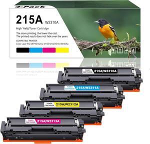 215A Toner Cartridges 4 Pack Compatible Replacement  215A W2310A W2311A W2312A W2313A Toner Cartridge for Color Pro MFP M182nw M183fw M182 M183 M155 Printers Ink (Black Cyan Yellow Magenta)