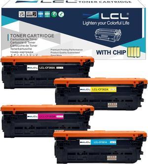 LCL Remanufactured Toner Cartridge Replacement  508A CF360A CF361A CF362A CF363A M552dn M553dn M553n M553x (4-Pack Black Cyan Magenta Yellow )