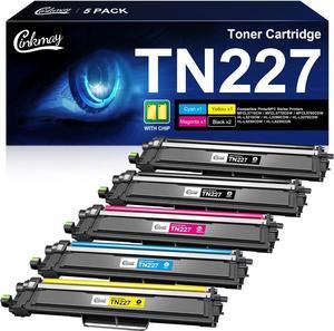 TN227 High Yield Toner Cartridge 5 Pack - Replacement for Brother TN-227BK/C/M/Y TN-223BK/C/M/Y High Yield Toner use for Brother MFC-L3770CDW HL-L3290CDW HL-L3270CDW HL-L3210Cw MFC-L3750CDW Printer