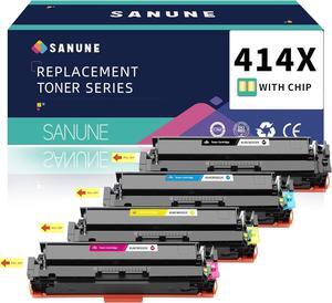 414X Toner Cartridges 4 Pack (with Chip) Replacement  414A 414 X Ink Cartridge  Color Laser Jet Pro MFP M479fdw M479fdn M479 M454 M454dn M454dw Printer (Black/Cyan/Magenta/Yellow)