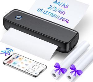 Aixiqee Portable-Wireless-Printer, Thermal-Bluetooth-Printer for Travel, Impact POS Printer Support 8.5" X 11" US Letter&Legal, A4&A5 Thermal Paper, Compatible with Android and iOS Phone&Laptop