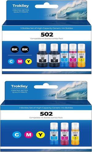 502 Ink Refill Bottles ET-4850 ET-2850 ET-3850 Replacement for Epson 502 Ink Refill Bottles for Ecotank ET-3760 ET-4760 ET-2760 2850 3850 4850 ET-3830 ET-3843 ET-2750 ET-3750 ET4750 ET-15000
