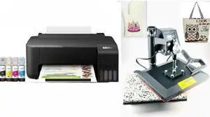 PC Universel Super-Tank Wireless Sublimation Printer Bundle for Custom T-Shirt/Glove/Tote Bag Design - Up to 10,000 Pages Yield/Bundle with Flat Board Press Machine & All Accessories