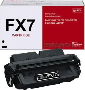 Toner Cartridge FX7 Black (7621A001AA) Compatible FX-7 Toner Cartridge Replacement for Canon FX 7 Toner LaserClass 710 720 720i 730 730i, Fax L2000 L2000iP Printer - 1 Pack