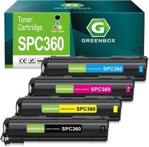 GREENBOX Compatible SP C360 C361 High Yield Toner Cartridge Replacement for SP C360 C361 408176 408177 408178 408179 for SP C360 C361 C360DNw C360SFNw Printer (Black Cyan Yellow Magenta, 4 Pack)