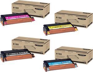 Phaser 6180 / 6180 MFP High Capacity Toner Cartridges (4Pack, BK/C/M/Y) - Compatible 113R00726, 113R00723, 113R00724, 113R00725 Toner Cartridge Replacement for Xerox Phaser 6180 6180N Printer