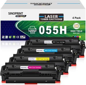 055H 055 Black Toner Cartridge Replacement (with Chip) for Canon Color ImageCLASS MF741Cdw MF743 MF741 MF746Cdw MF740C MF745Cdw LBP664Cdw Printer Ink 4 Packs