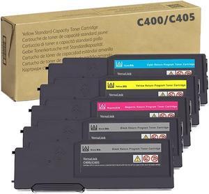 Remanufactured High Capacity C400 C405 Toner Cartridge (KKYMC 5 Pack) for Xerox VersaLink C400 C400D C400DN C405 C405N C405DN Printer (106R03512, 106R03513, 106R03514, 106R03515)