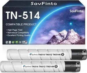 Ennovor TN514 TN-514 TN324 Toner Cartridges Replacement for Konica Minolta Bizhub C258 C308 C368 C454 C458 C554 C558 C658 258E 308E 368E 454E 458E 554E 558E 658E Printer (Black, 2-Pack)