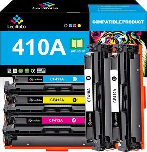 LeciRoba 410A Toner Cartridge Replacement  410A CF410A CF411A CF412A CF413A  Color Laserjet Pro MFP M477fdw M477fdn M477fnw Pro M452dn M452nw M452dw Series Printer (2B/C/Y/M, 5 Pack)