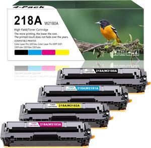 218A Toner Cartridges Set 4-Pack Replacement  218A 218X W2180A for Color Laser Pro 3201dw MFP 3301cdw 3301fdw 3301sdw Printer Ink| Black Cyan Yellow Magenta
