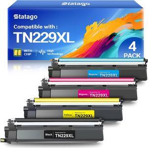 TN229 TN229XL Toner Cartridges, 4Pack TN229 Toner Compatible with Brother MFC-L3780CDW MFC-L3720CDW HL-L3280CDW MFC-L8395CDW HL-L3300CDW HL-L3220CDW HL-L3295CDW MFC-L3765CDW Printer (BK/C/M/Y)