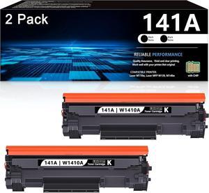 W1410A 141A Black Toner Cartridge with Chip 2-Pack, Black Cartridge 141A W1410A Remanufactured Replacement  141A Toner Cartridge for Laser MFP M139, M140 (7MD72F), Laser M110 (7MD66F) Printer