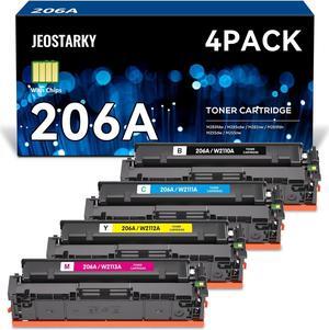 Compatible Toner Cartridge Replacement  206A 206X for Color Laserjet Pro MFP M283fdw M283cdw M283fdn M282mw M255dw M255nw M283 M255 Printer W2110A W2110X 4-Pack