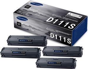 [4-Pack, Black] MLT-D111S D111S 111S SU814A Toner Cartridge Compatible for Samsung Xpress M2020 2020W 2022 2022W 2070 2070F 2070FW 2070W 202x 207x Series Printer