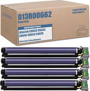 Ennovor Compatible C8030 High-Yield Drum Unit Replacement for Xerox 013R00662 Drum Cartridge for AltaLink C8030 C8035 C8045 C8055 C8070 Printer (4PK Black Cyan Magenta Yellow)