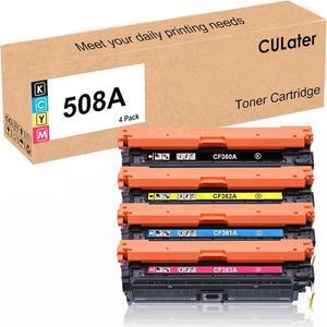 CULater 508A Remanufactured Toner Cartridge Replacement for CF360A CF361A CF362A CF363A Toner Cartridges  Color Enterprise M552 M553 M577 E55040 E57540 Printer (4 Pack)