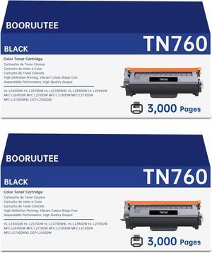 TN760 Black Toner Cartridge Replacement for Brother TN-760 TN-730 TN730 for HL-L2350DW L2370DW L2370DWXL L2390DW L2395DW MFC-L2690DW L2710DW L2730DW L2750DW L2750DWXL DCP-L2550DW Printer, 2 Pack