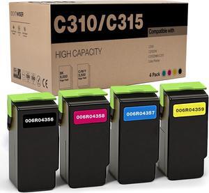C310 / C315 Extra High Capacity Toner Cartridge Set (4-Pack, BK/C/M/Y) - Compatible 006R04356 006R04357 006R04358 006R04359 Toner Cartridge Replacement for Xerox C310 C310DNI C310DNIM C315 Printer