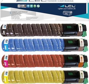 LCL Compatible Toner Cartridge Replacement for Ricoh 841280 841281 841282 841283 MP C2550 C2050 2550 Lanier LD525c Savin C9020 9025 Aficio MP C2030 2050 LD520c (4-Pack Black Cyan Magenta Yellow)