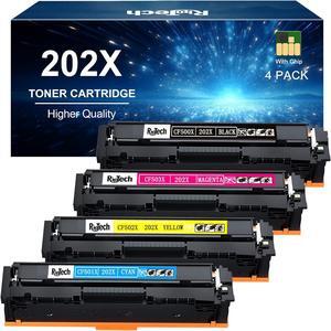 202X 202A Black Cyan Magenta Yellow Toner Cartridge,4 Pack Replacement  CF500A CF500X for Color Laserjet Pro MFP M281fdw M281cdw M254dw M281fdn M254 M281 Printer