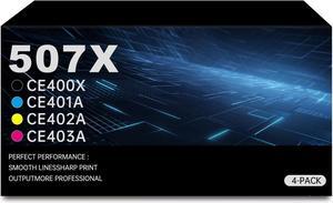 507X Black Cyan Yellow Magenta High-Yield Toner Cartridge | Replacement  CE400X CE401A CE402A CE403A Toner Work with Enterprise M551 M551n M551xh M551dn M575dn M575F M570dn 570dw M575c Printer