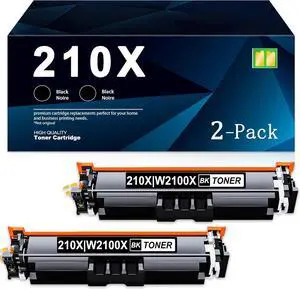 210X Toner Cartridges High Yield | Replacement for 210X 210A W2100X W2100A Works Color Pro 4201dn 4201dw Pro MFP 4301fdn 4301fdw Printer Ink | 2Pack Black (with Chip)