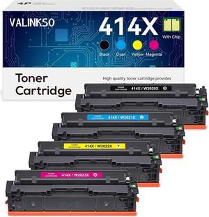 414X Toner Cartridges 4 Pack (with Chip) High Yield Compatible Replacement  414X 414A W2020X W2020A Work  Color Pro MFP M479fdw M454dw M479fdn M454dn M479 M454 Printer Ink 414X