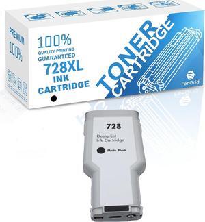 728 Ink Cartridges 300-ml Matte Black Replacement  DesignJet T830 MFP & T730 Large Format Plotter Printer (Black)