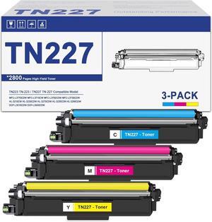 TN227 High Yield Color Toner Set 3 Pack Cyan,Magenta, Yellow Replacement for Brother TN-227 TN227C TN227M TN227Y for HL-L3210CW, HL-L3230CDW, MFC-L3750CDW MFC-L3710CW