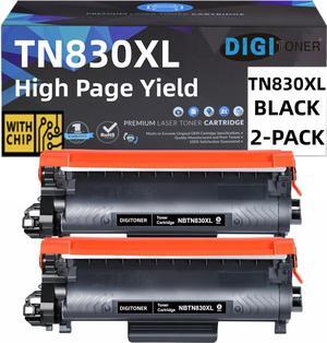 TN830XL Toner Cartridge (with Chip) Replacement for Brother TN830 TN-830 TN830XL for HL-L2460DW DCP-L2640DW HL-L2405W HL-L2400D HL-L2480DW MFC-L2820DW MFC-L2820DWXL(2-BLACK)