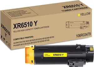 Phaser 6510 / Workcentre 6515 Yellow High Capacity Toner-Cartridge Compatible for Xerox 106R03479 for Xerox WorkCentre 6515DN 6515DNI 6515DNM 6515N, Phaser 6510DN 6510DNI 6510DNM 6510N Printer, 1 Pack